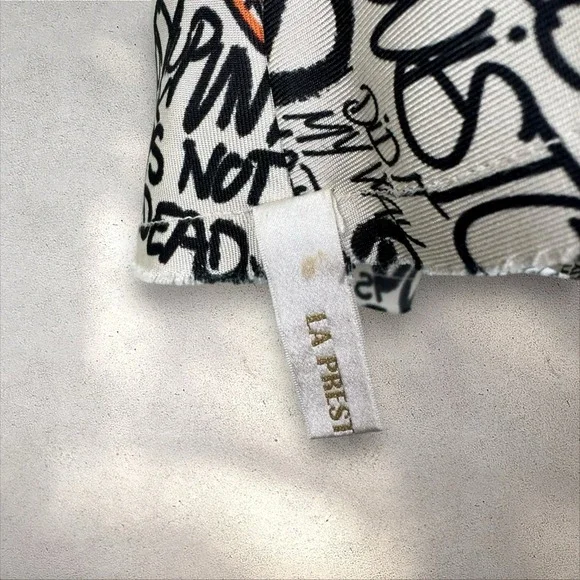 La Prestic Ouiston Punks Not Dead I did It My Way Silk Camion Blouse Tank Sz‎ 0